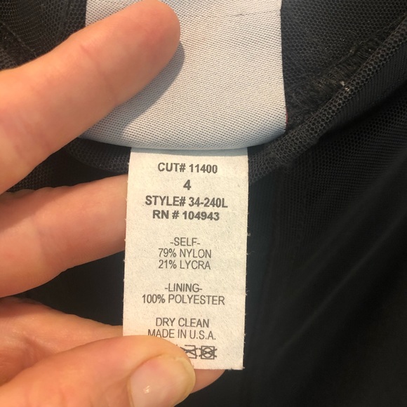 Black floor length shear skirt with split liner - Picture 4 of 4